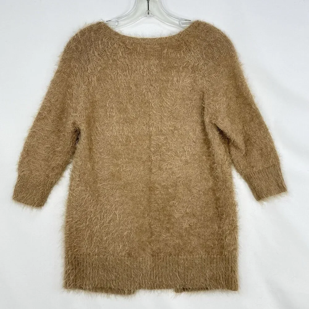 Zara Knitwear Winter Fancy Collection Open Front Cardigan Sweater Brown Size 7 - Picture 4 of 15